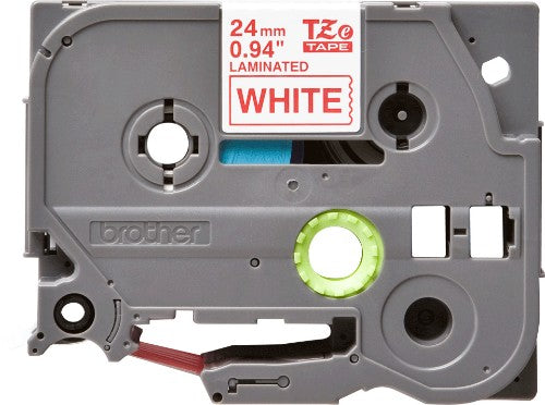 Brother TZE-252 DirectLabel red on white Laminat 24mm x 8m for Brother P-Touch TZ 3.5-24mm/HSE/36mm/6-24mm/6-36mm
