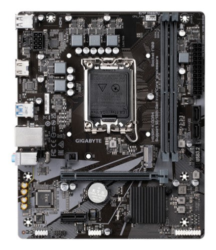 GIGABYTE H610M K DDR4 Motherboard - Supports Intel Core 14th Gen CPUs, 3+1+1 Phases Hybrid Power Design, up to 3200MHz DDR4, 1xPCIe 3.0 M.2, GbE LAN, USB 3.2 Gen 1