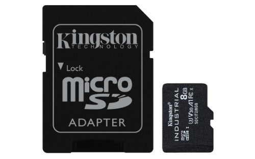 Kingston Technology 8GB microSDHC Industrial C10 A1 pSLC Card + SD Adapter