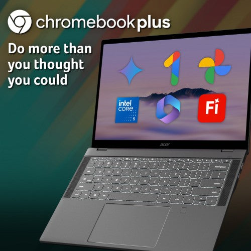 Acer Chromebook Plus 514 CB514-5H Traditional Laptop - Intel Core 5 120U, 8GB, 512GB SSD, Integrated Graphics, 14" WUXGA, Chrome OS, Iron