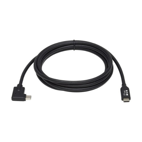 Tripp Lite U420-02M-RA USB-C Cable (M/M) - USB 3.2 Gen 1 (5 Gbps), Thunderbolt 3 Compatible, Right-Angle Plug, 2 m (6.6 ft.)