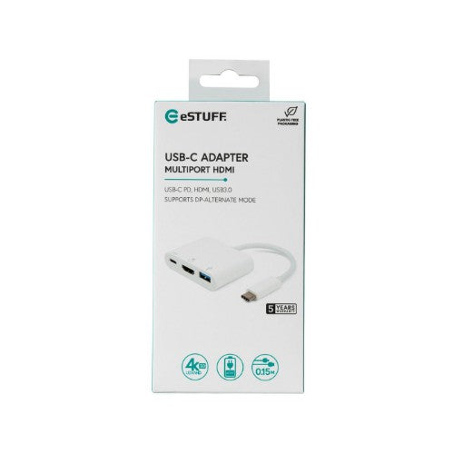 eSTUFF ES623001WH interface hub USB 3.2 Gen 1 (3.1 Gen 1) Type-C 5000 Mbit/s White