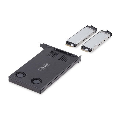 StarTech.com Dual-Bay M.2 NVMe SSD to PCIe x8 Removable Mobile Rack; Bifurcation Required; Tool-less Installation, PCIe Backplane w/Two Hot-Swap Drive Bays