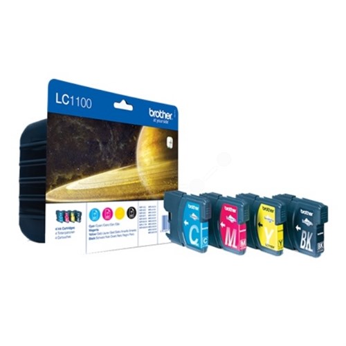 Brother LC-1100VALBP Ink cartridge multi pack Bk,C,M,Y 450pg + 3x325pg, 9.5ml+3x7.5ml Pack=4 for Brother DCP 185 C/MFC 6490 C
