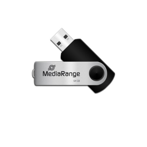 MediaRange 64GB USB 2.0 USB flash drive USB Type-A / Micro-USB Black, Silver