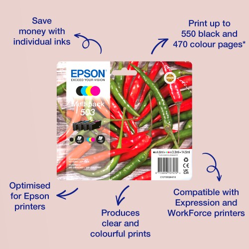 Epson C13T09R24010/503XL Ink cartridge cyan high-capacity, 470 pages 6,4ml for Epson XP-5200