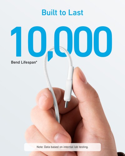 Anker Braided USB-C to USB-C Charging Cable 1.8 m, White