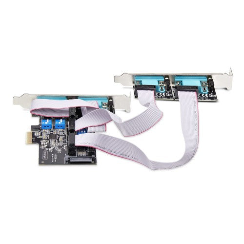 StarTech.com 4-Port Serial PCIe Card, Quad-Port PCI Express to RS232/RS422/RS485 (DB9) Serial Card, Low-Profile Bracket Incl., 16C1050 UART, Windows/Linux, TAA Compliant - Level-4 ESD Protection
