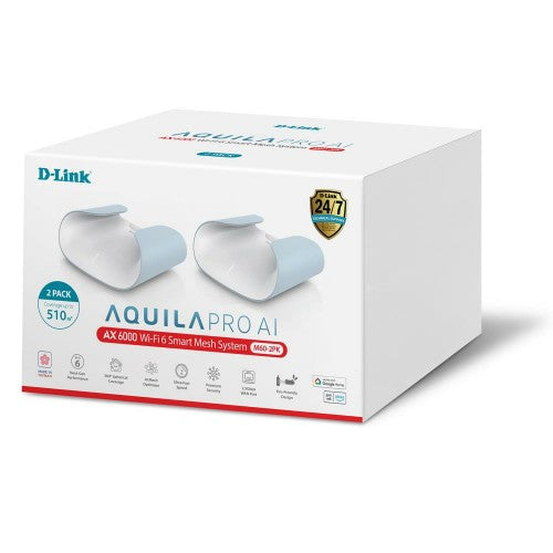 D-Link AQUILA PRO AI AX6000 Wi-Fi 6 Smart Mesh System - 2 Pack