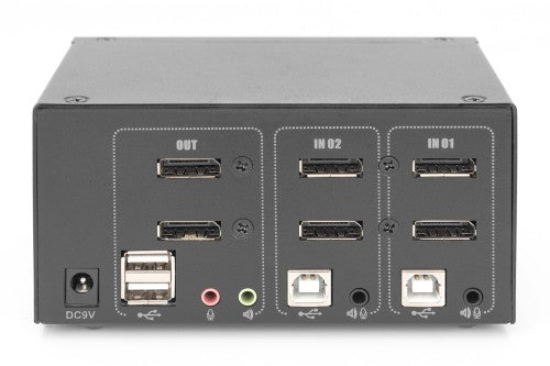 Digitus KVM Switch, 2-Port, Dual Display, 4K, DisplayPort®