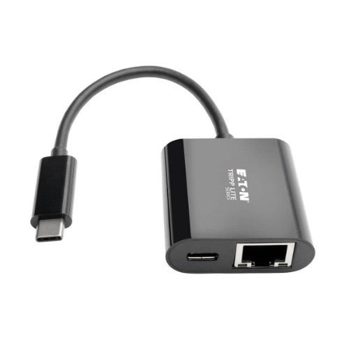 Tripp Lite U436-06N-GB-C USB-C to Gigabit Network Adapter with USB-C PD Charging - Thunderbolt 3, Black