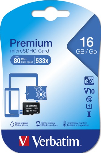 Verbatim Premium 16 GB MicroSDHC Class 10