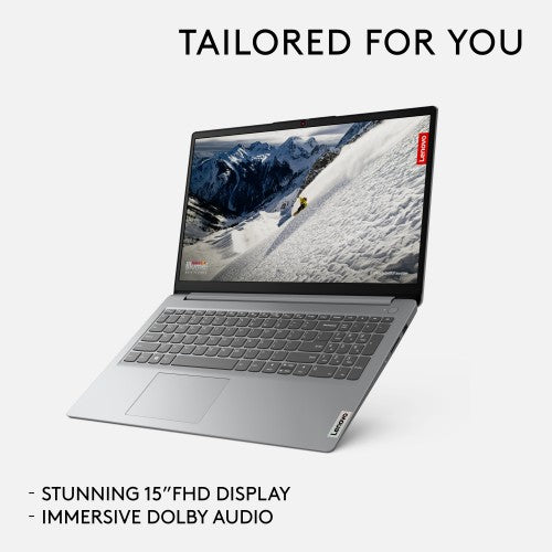 Lenovo IdeaPad 1 15AMN7 AMD Ryzen™ 5 7520U Laptop 39.6 cm (15.6") Full HD 16 GB LPDDR5-SDRAM 512 GB SSD Wi-Fi 6 (802.11ax) Windows 11 Home in S mode UK English Grey