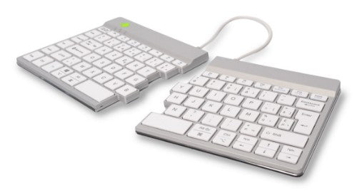R-Go Tools Ergonomic keyboard R-Go Split Break with break software, ergonomic split keyboard, AZERTY (BE), Bluetooth, white