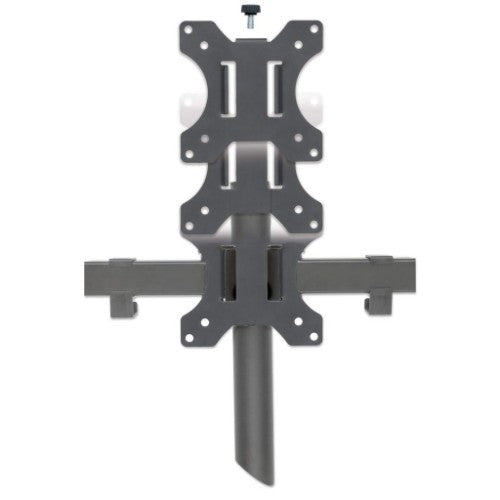 Manhattan Triple Desk Mount for TV & Monitors, For screens: 10" to 27", Clamp Assembly, VESA compatibility: 75x75 and 100x100mm - check the dimensions of the four mounting holes on back of screen to ensure it fits, Max 7kg (each), Black, Bracket, Lifetime