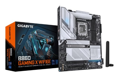 GIGABYTE B860 GAMING X WIFI6E Motherboard - Intel Core Ultra Series CPUs, 12+1+2+1 Phases VRM, up to 9066MHz DDR5, 1xPCIe 5.0 + 2xPCIe 4.0 M.2, 2.5GbE LAN, WIFI 6E, USB4