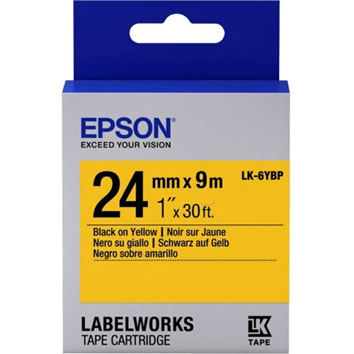 Epson C53S656005/LK-6YBP DirectLabel-etikettes black on yellow 24mm x 9m for Epson LabelWorks 4-24mm/36mm/6-24mm