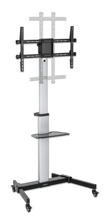 Manhattan Trolley Mount Stand for TV & Monitors, For screens: 37" to 86", -10 to 5° Tilt, 90° Rotation, VESA compatability: all between 200x200 to 600x400mm - check the dimensions of the four mounting holes on back of screen to ensure it fits, Max 50kg, B
