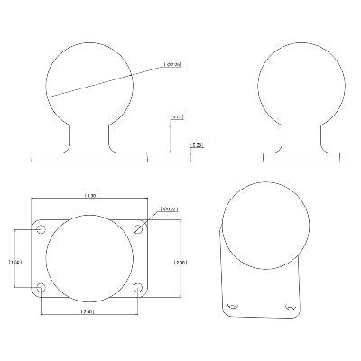 RAM Mounts Ball Base with 1.5" x 2.5" 4-Hole Pattern