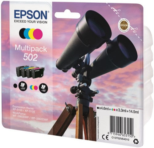 Epson C13T02V64010/502 Ink cartridge multi pack Bk,C,M,Y 4,6ml + 3x3,3ml Pack=4 for Epson XP 5100