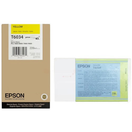 Epson C13T603400/T6034 Ink cartridge yellow 220ml for Epson Stylus Pro 7800/7880