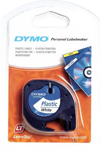 Dymo 91221/S0721660 DirectLabel-etikettes Polyester white 12mm x 4m for Dymo LetraTag