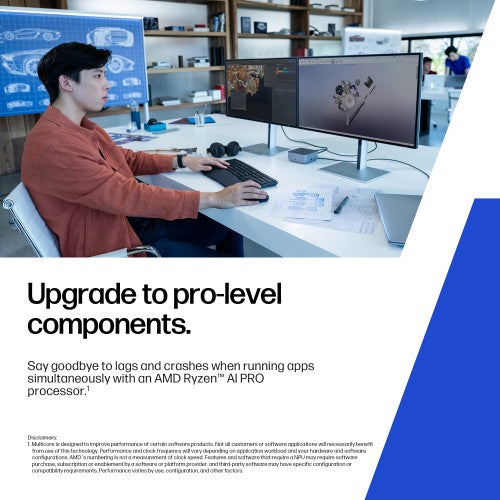 HP ZBook 8 G1ak Wolf Pro Security Edition Copilot+ PC AMD Ryzen AI 7 PRO PRO 350 Mobile workstation 35.6 cm (14") WQXGA 32 GB DDR5-SDRAM 512 GB SSD Wi-Fi 7 (802.11be) Windows 11 Pro AI Workstation, AI PC Silver