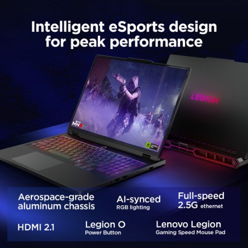 Lenovo Legion Pro 7 16IAX10H Intel Core Ultra 9 275HX Laptop 40.6 cm (16") WQXGA 32 GB DDR5-SDRAM 1 TB SSD NVIDIA GeForce RTX 5080 Wi-Fi 7 (802.11be) Windows 11 Home English Black
