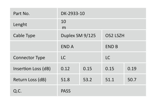 Digitus Fiber Optic Singlemode Patch Cord, LC / LC
