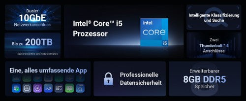 Ugreen NETWORK ATTACHED DXP8800PL DISKLESUK NAS Desktop Intel® Core™ i5 i5-1235U 8 GB DDR5 0 TB UGOS PRO
