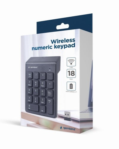 Gembird KPD-W-02 numeric keypad Laptop/PC Bluetooth Black