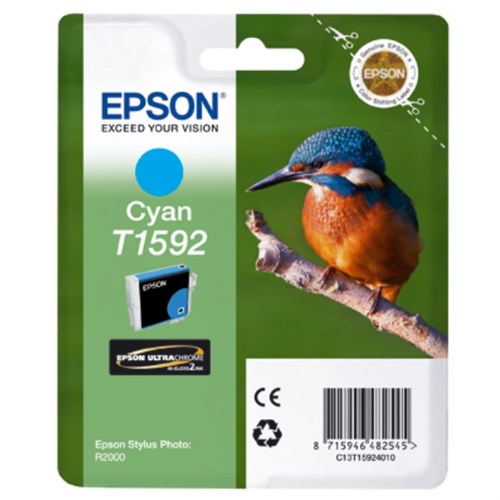 Epson C13T15924010/T1592 Ink cartridge cyan 17ml for Epson Stylus Photo R 2000