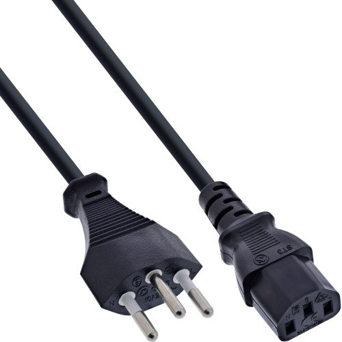 InLine 40pcs. pack Bulk-Pack power cable Switzerland Type J / 3pin IEC C13 male