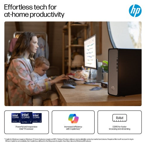 HP OmniDesk Slim S03-0009na Intel® Core™ i5 i5-14400 8 GB DDR5-SDRAM 512 GB SSD Windows 11 Home Tower PC Silver