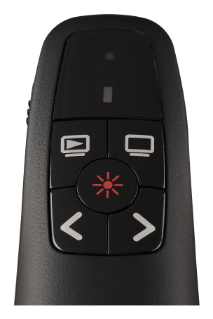 V7 WP500C Wireless Presenter Dual USB-C + USB-A - 2.40 GHz RF - Black - Red Laser Pointer - 5 Button(s) - Wireless - Radio Frequency - USB - Storable USB Receiver slot