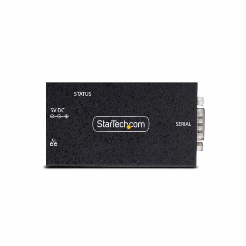StarTech.com 1-Port Serial to Ethernet Adapter, IP Serial Device Server For Remote RS232 Devices, Wall/DIN Rail Mountable, Metal Housing, RJ45 LAN to DB9 Serial Converter