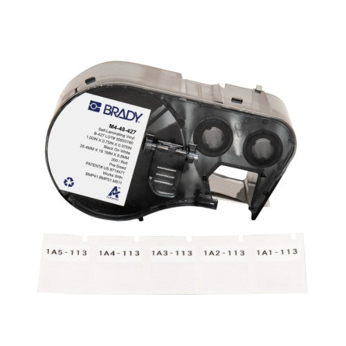 Brady M4-48-427 printer label Black, White Self-adhesive printer label