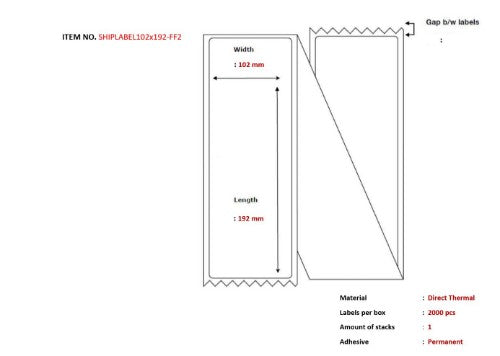 Capture SHIPLABEL102X192-FF2 printer label