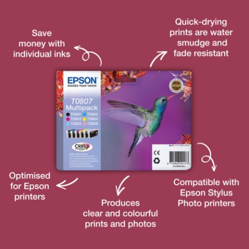 Epson C13T08024011/T0802 Ink cartridge cyan, 435 pages ISO/IEC 24711 7.4ml for Epson Stylus Photo P 50/PX/PX 730/R 265