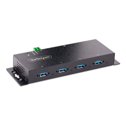StarTech.com 4-Port Industrial USB 3.0 Hub with ESD Protection~4-Port USB 3.0 Hub - 5Gbps - Metal Industrial USB-A Hub - Wall or Desk Mountable USB Data Hub - TAA Compliant USB Expander Hub