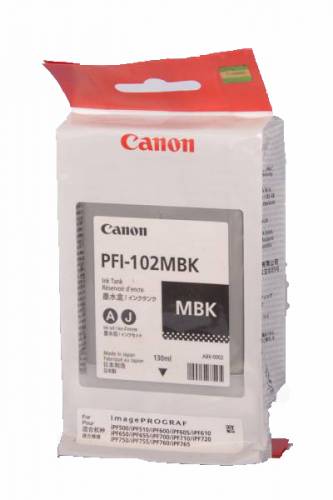 Canon 0894B001/PFI-102MBK Ink cartridge black matt 130ml for Canon IPF 500/600/700/750