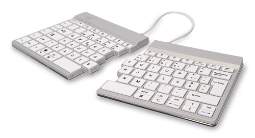 R-Go Tools Ergonomic keyboard R-Go Split Break with break software, ergonomic split keyboard, QWERTY (PT), Bluetooth, white