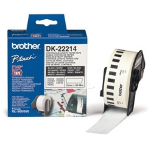 Brother DK-22214 DirectLabel Etikettes white 12mm x 30,48m for Brother P-Touch QL/700/800/QL 12-102mm/QL 12-103.6mm