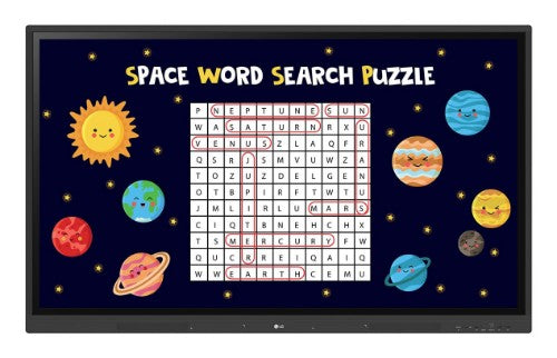 LG CreateBoard interactive whiteboard 165.1 cm (65") 3840 x 2160 pixels Touchscreen Black USB / RF Wireless