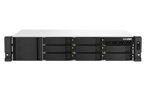 QNAP TS-864EU-RP-8G NAS/storage server Rack (2U) Intel® Celeron® N5095 8 GB DDR4 0 TB QNAP Turbo System Black