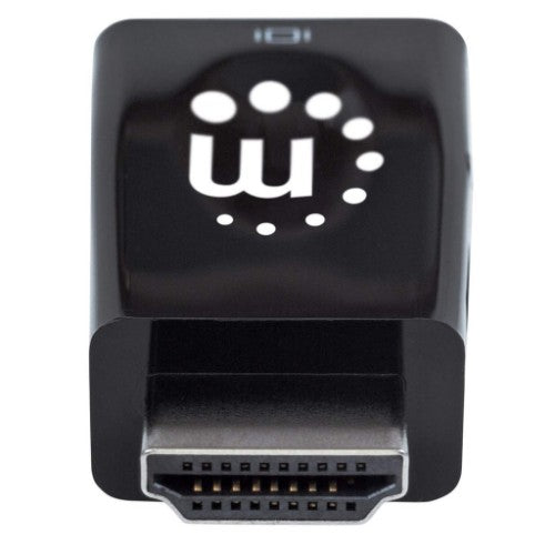 Manhattan HDMI to VGA (with Audio) Converter, 1080p, Male to Female, Micro-USB Power Input Port for additional power if needed, Black, Three Year Warranty