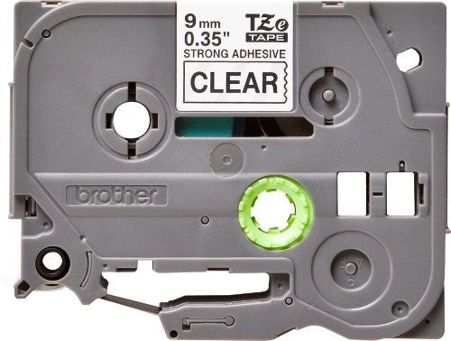 Brother TZE-S121 DirectLabel black on Transparent extra strong 9mm x 8m for Brother P-Touch TZ 3.5-18mm/6-12mm/6-18mm/6-24mm/6-36mm