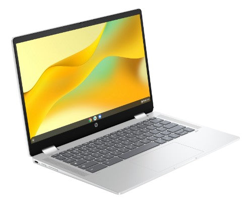 HP Chromebook x360 14b-cd0001na Intel® N N200 35.6 cm (14") Touchscreen Full HD 8 GB LPDDR5-SDRAM 128 GB eUFS Wi-Fi 6 (802.11ax) ChromeOS Silver