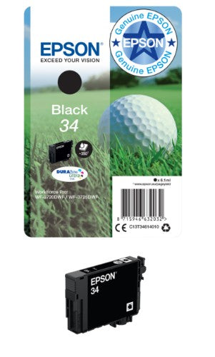 Epson C13T34614010/34 Ink cartridge black, 350 pages 6,1ml for Epson WF-3720