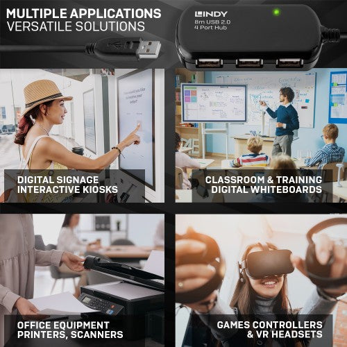 Lindy 8m USB 2.0 Active Extension Pro Hub